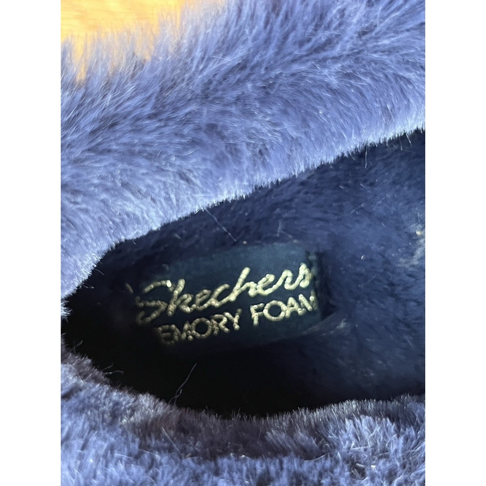 Skechers Cozy Ojai Moccasin Slippers in Navy Women's Size 11 Wide Fit NEW - Picture 10 of 11